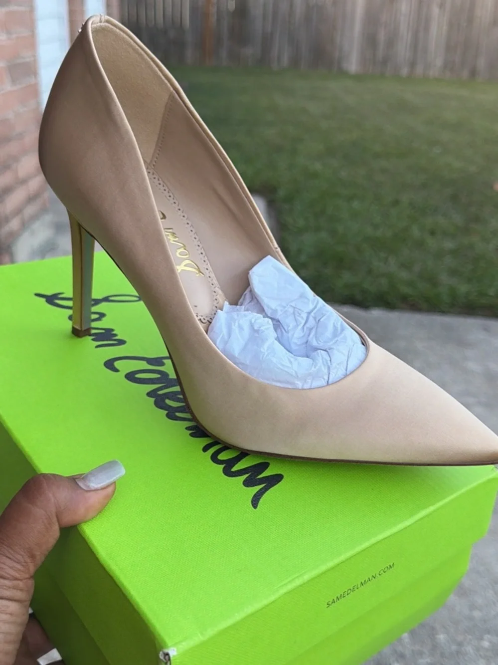 Sam Edelman Women's Nude Pointed-Toe Stiletto Pump